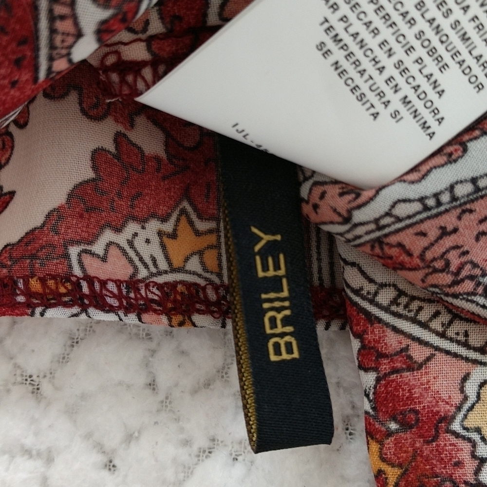 NWT i Jeans by Buffalo Bell Sleeve Paisley Boho Sheer Blouse Size L - Picture 9 of 12